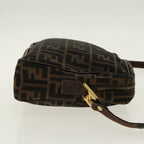 FENDI Zucca Canvas Shoulder Bag Black Brown gold96320
