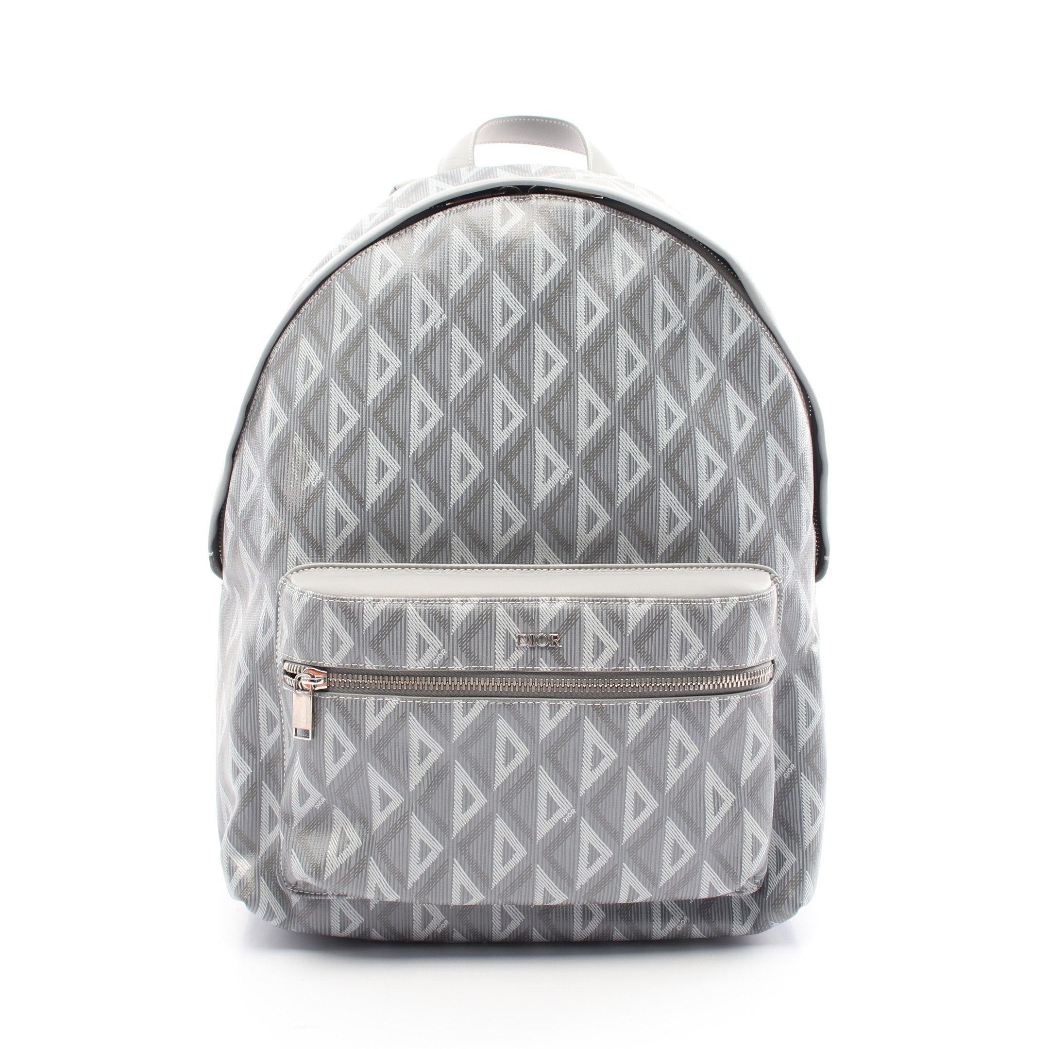 Dior Rider CD Diamond Backpack Rucksack PVC Leather Gray