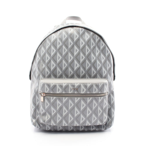 Dior Rider CD Diamond Backpack Rucksack PVC Leather Gray