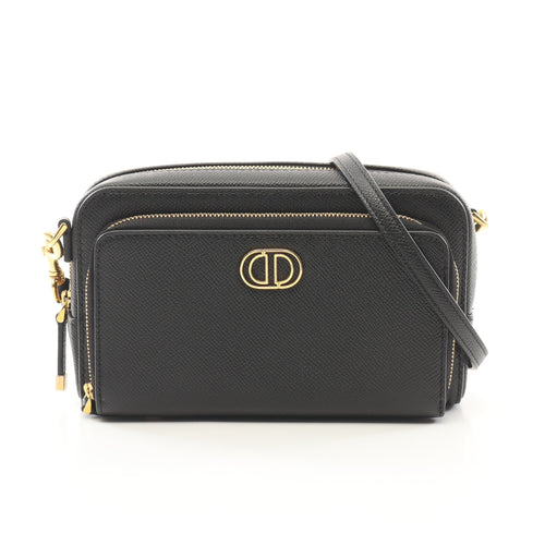Dior Karo Double Pouch Shoulder bag Leather Black