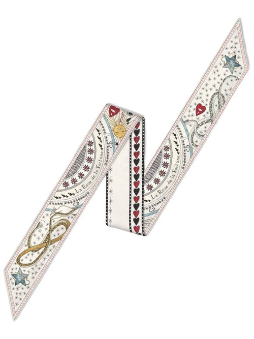 La Rue De La Fortune Taro Micha Silk Twill Muffler White Dior