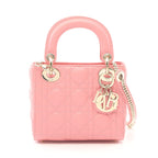 Dior Lady dior Mini Handbag Leather Pink 2WAY