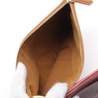 FENDI Triplet Clutch bag Leather Brown Pink Purple