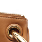 FENDI Triplet Clutch bag Leather Brown Pink Purple