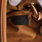 FENDI Triplet Clutch bag Leather Brown Pink Purple