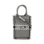 Dior BOOK TOTE Book tote Mini Phone Bag Handbag Canvas Black White 2WAY