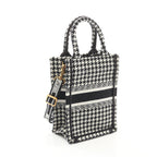 Dior BOOK TOTE Book tote Mini Phone Bag Handbag Canvas Black White 2WAY