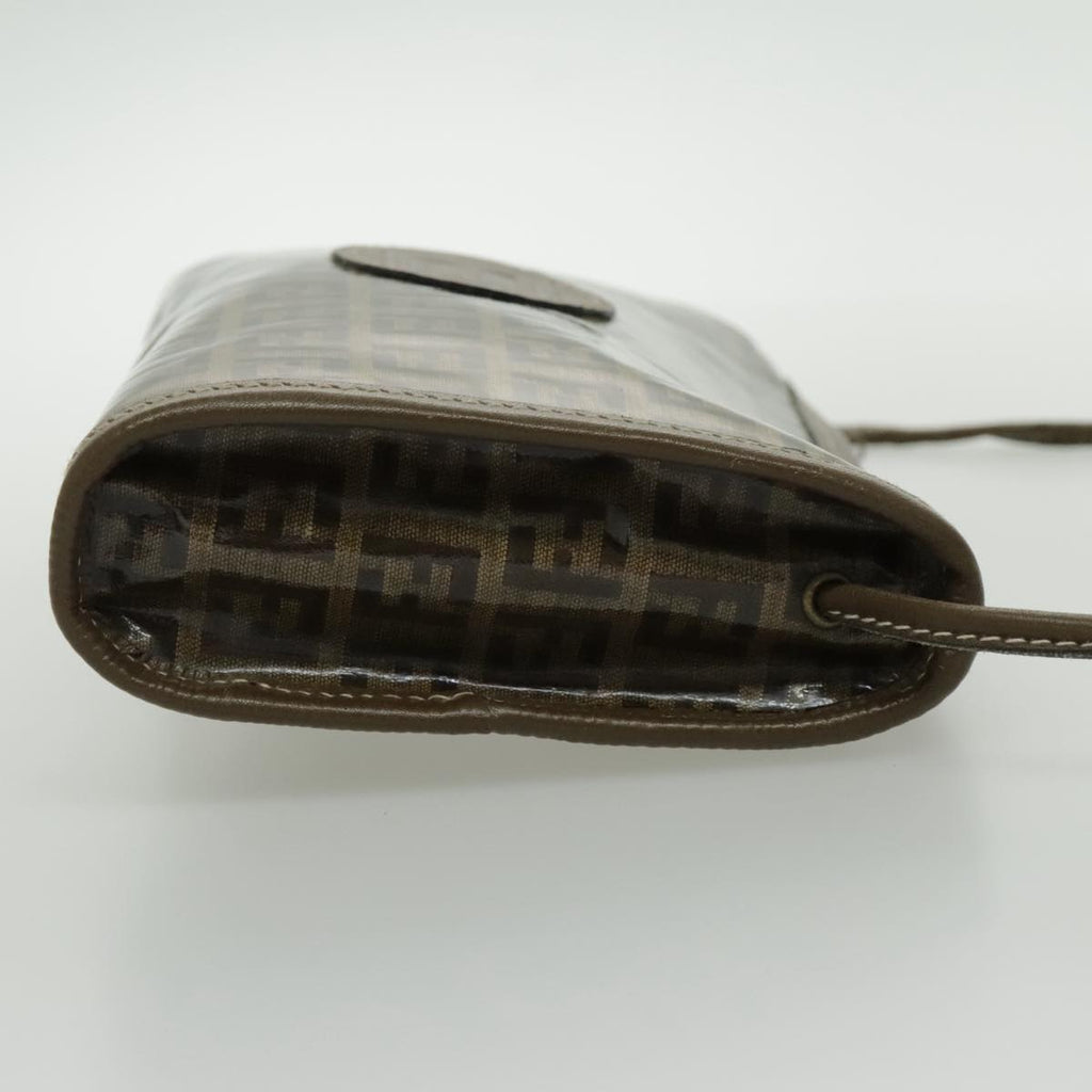 FENDI Zucchino Canvas Shoulder Bag Brown96429