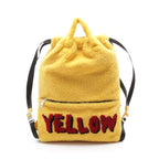 FENDI Backpack Rucksack Boa Fabric Yellow