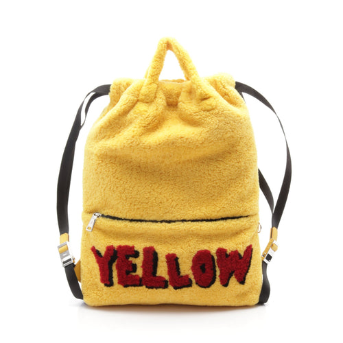 FENDI Backpack Rucksack Boa Fabric Yellow
