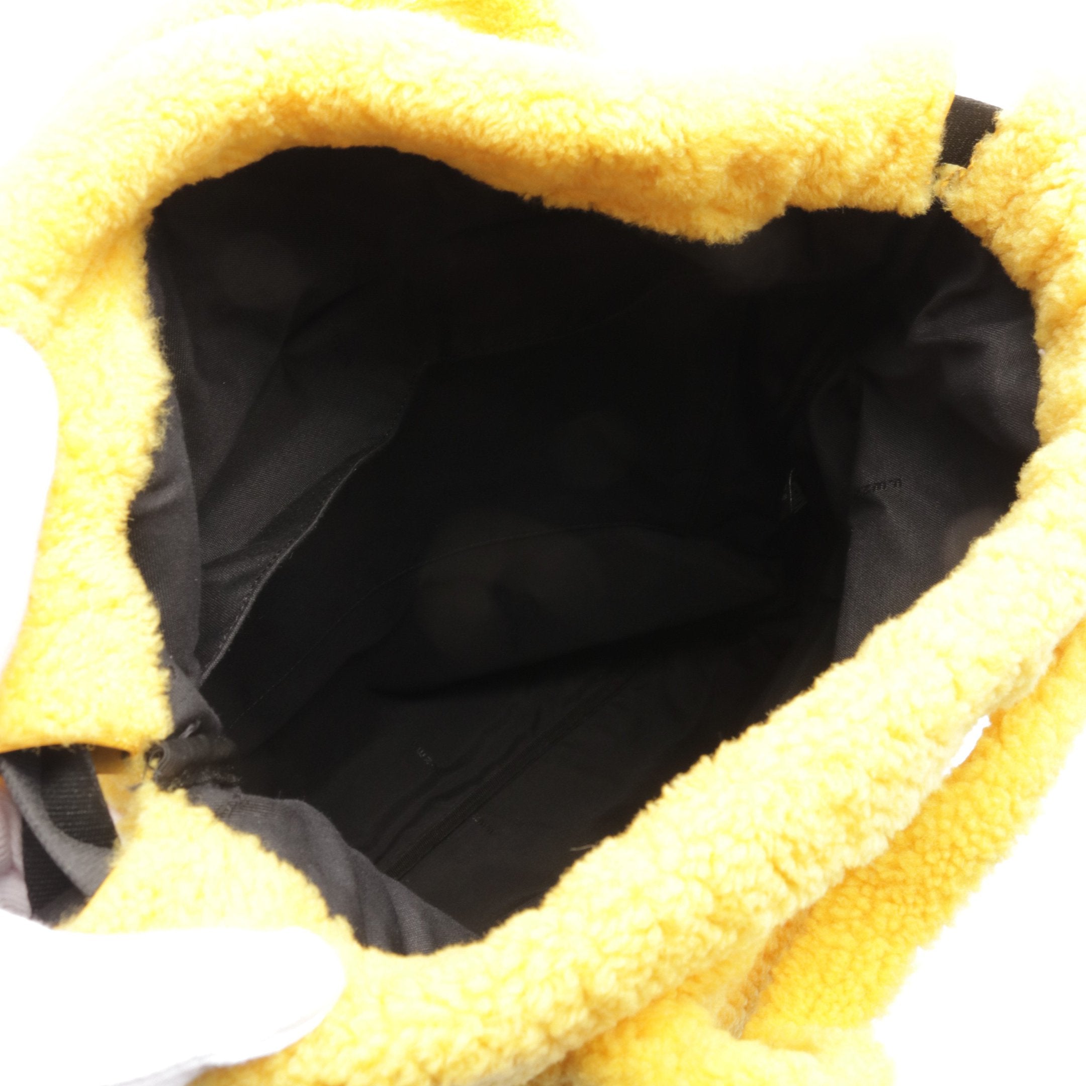 FENDI Backpack Rucksack Boa Fabric Yellow