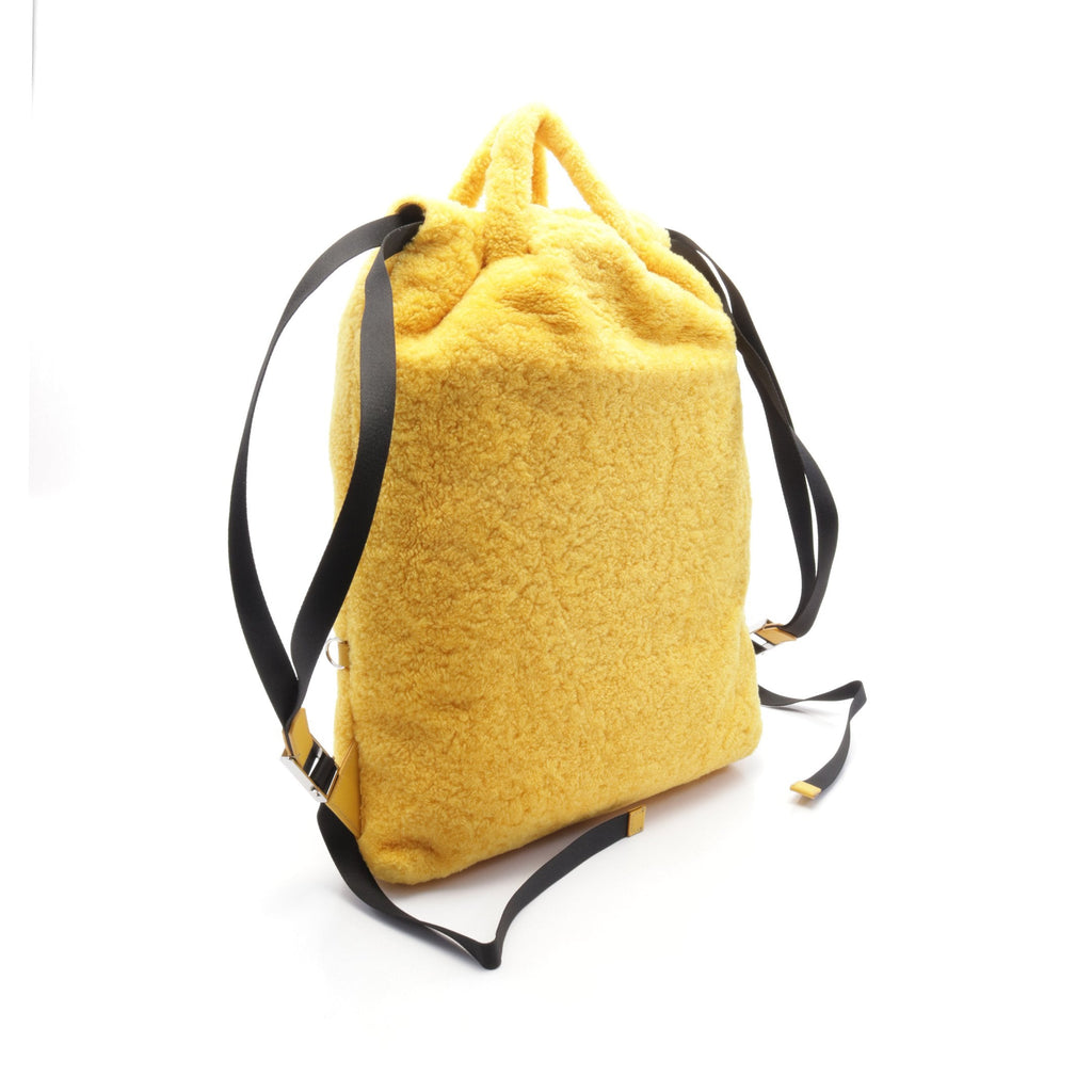 FENDI Backpack Rucksack Boa Fabric Yellow