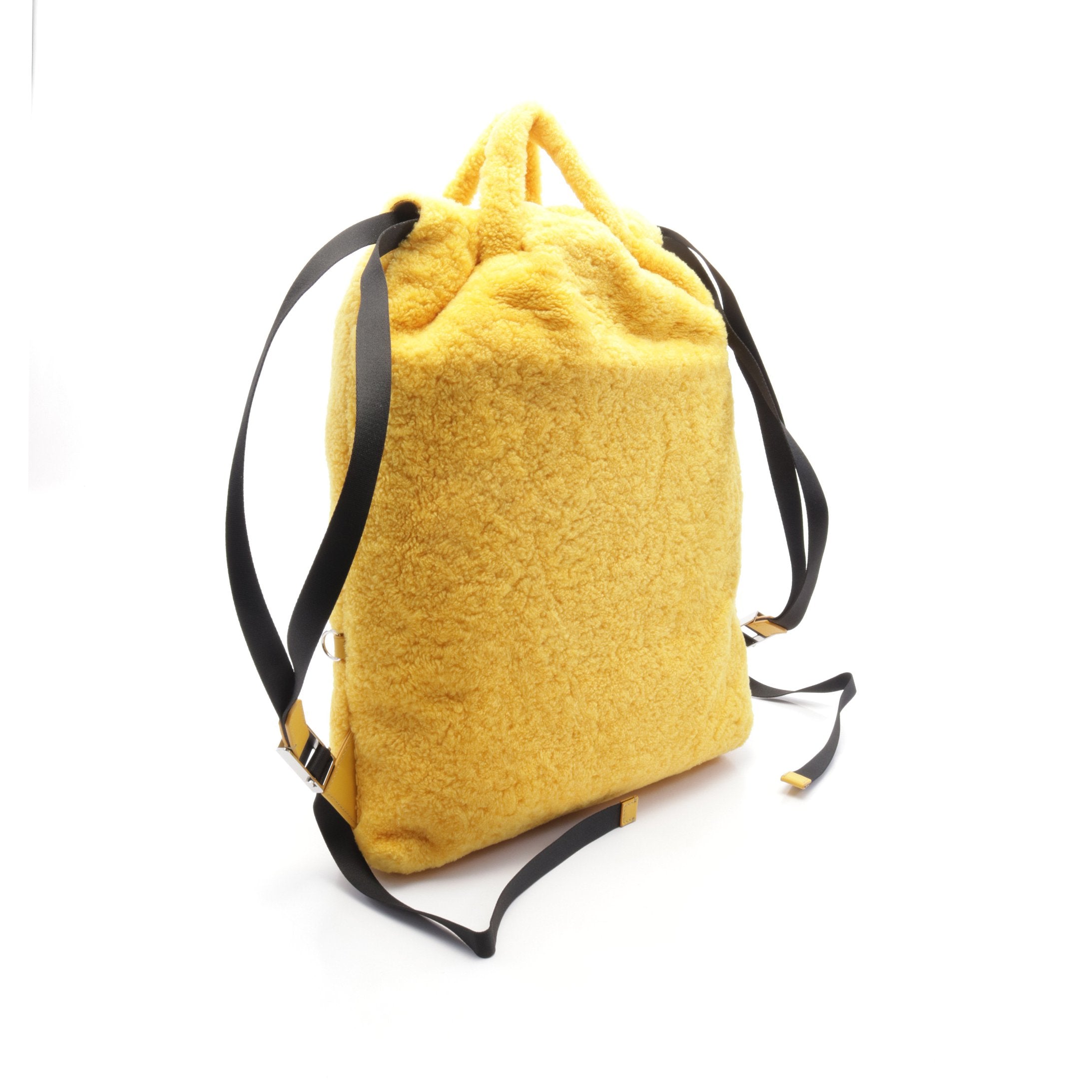 FENDI Backpack Rucksack Boa Fabric Yellow