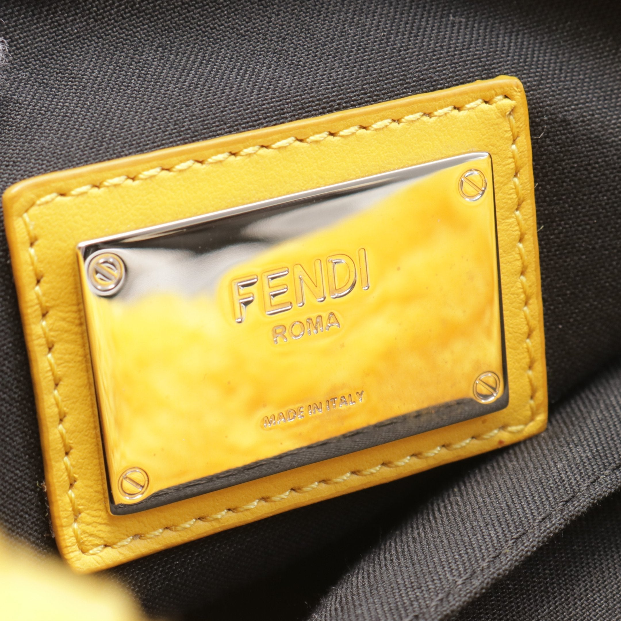 FENDI Backpack Rucksack Boa Fabric Yellow
