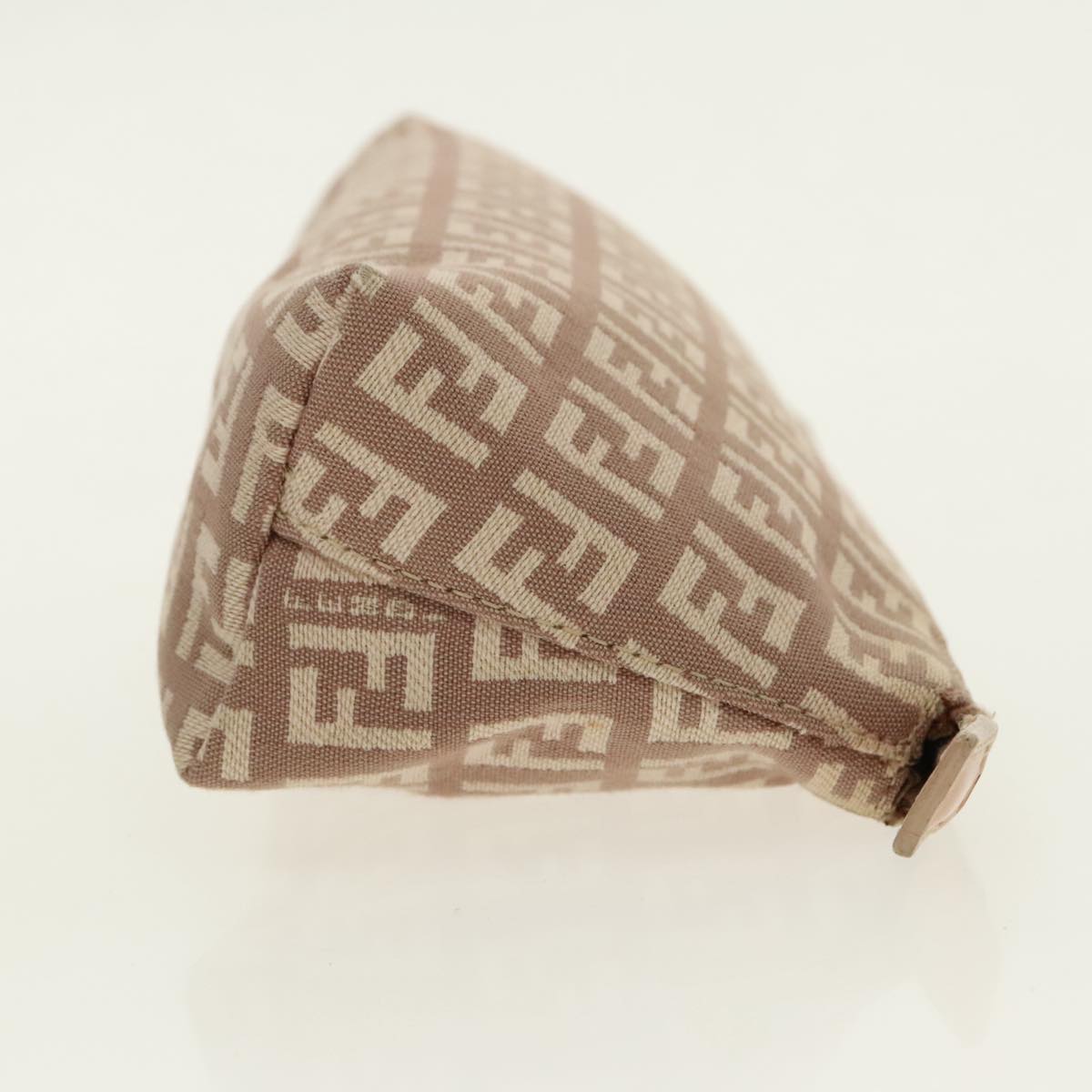 FENDI Zucchino Canvas Pouch Beige Gold96439