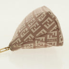 FENDI Zucchino Canvas Pouch Beige Gold96439