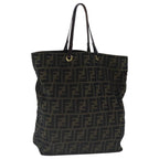 FENDI Zucca Canvas Tote Bag Brown Black gold96462