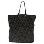 FENDI Zucca Canvas Tote Bag Brown Black gold96462