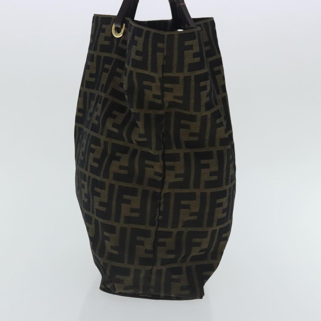FENDI Zucca Canvas Tote Bag Brown Black gold96462