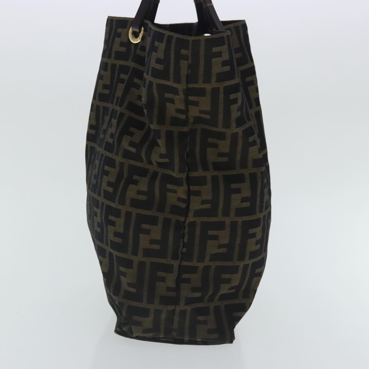 FENDI Zucca Canvas Tote Bag Brown Black gold96462