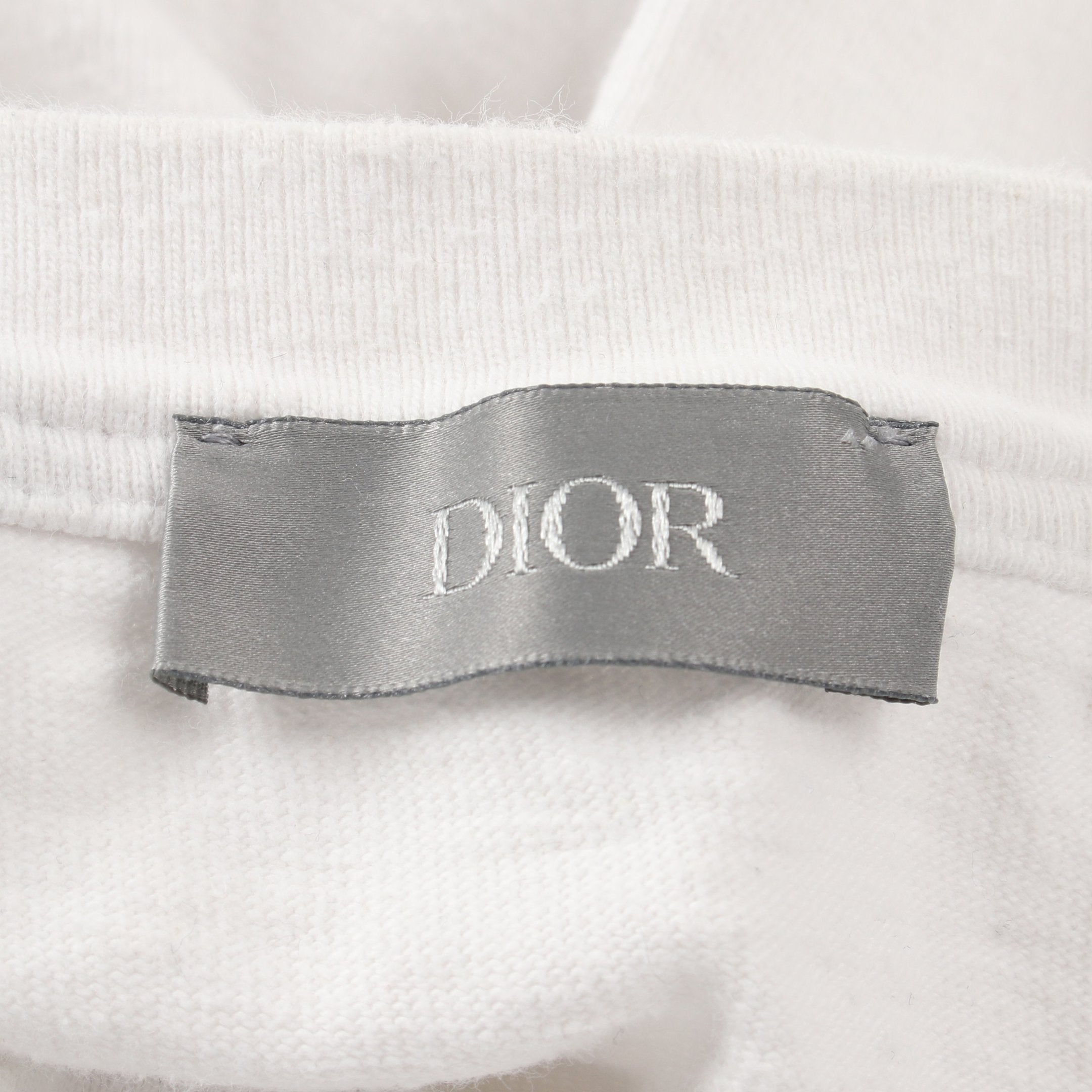 Dior DIOR * DENIM TEARS T-shirt Crew neck Embroidery Cotton White Multicolor