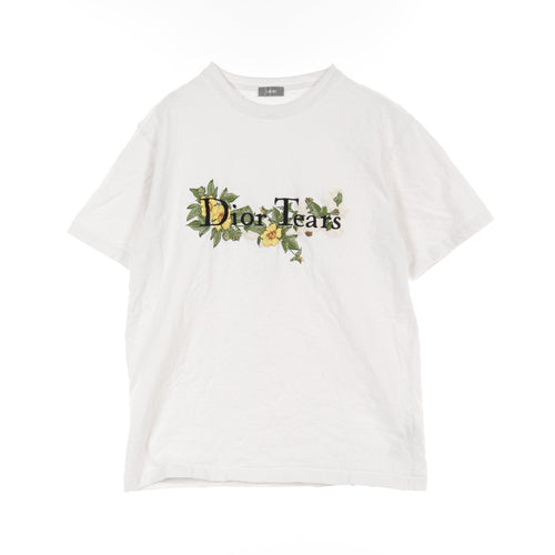 Dior DIOR * DENIM TEARS T-shirt Crew neck Embroidery Cotton White Multicolor