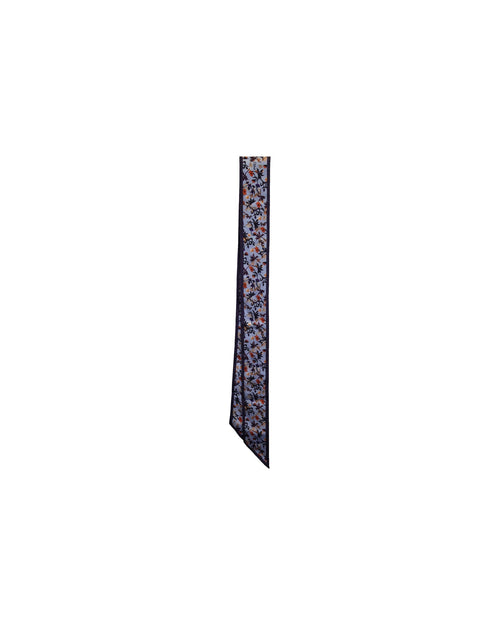 Chloe Floral Printed Scarf in Light Blue Silk