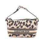 Dior DIORTRAVEL Small Nomad pouch Handbag Fabric Leather Beige Dark brown Black