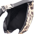 Dior DIORTRAVEL Small Nomad pouch Handbag Fabric Leather Beige Dark brown Black