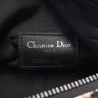 Dior DIORTRAVEL Small Nomad pouch Handbag Fabric Leather Beige Dark brown Black