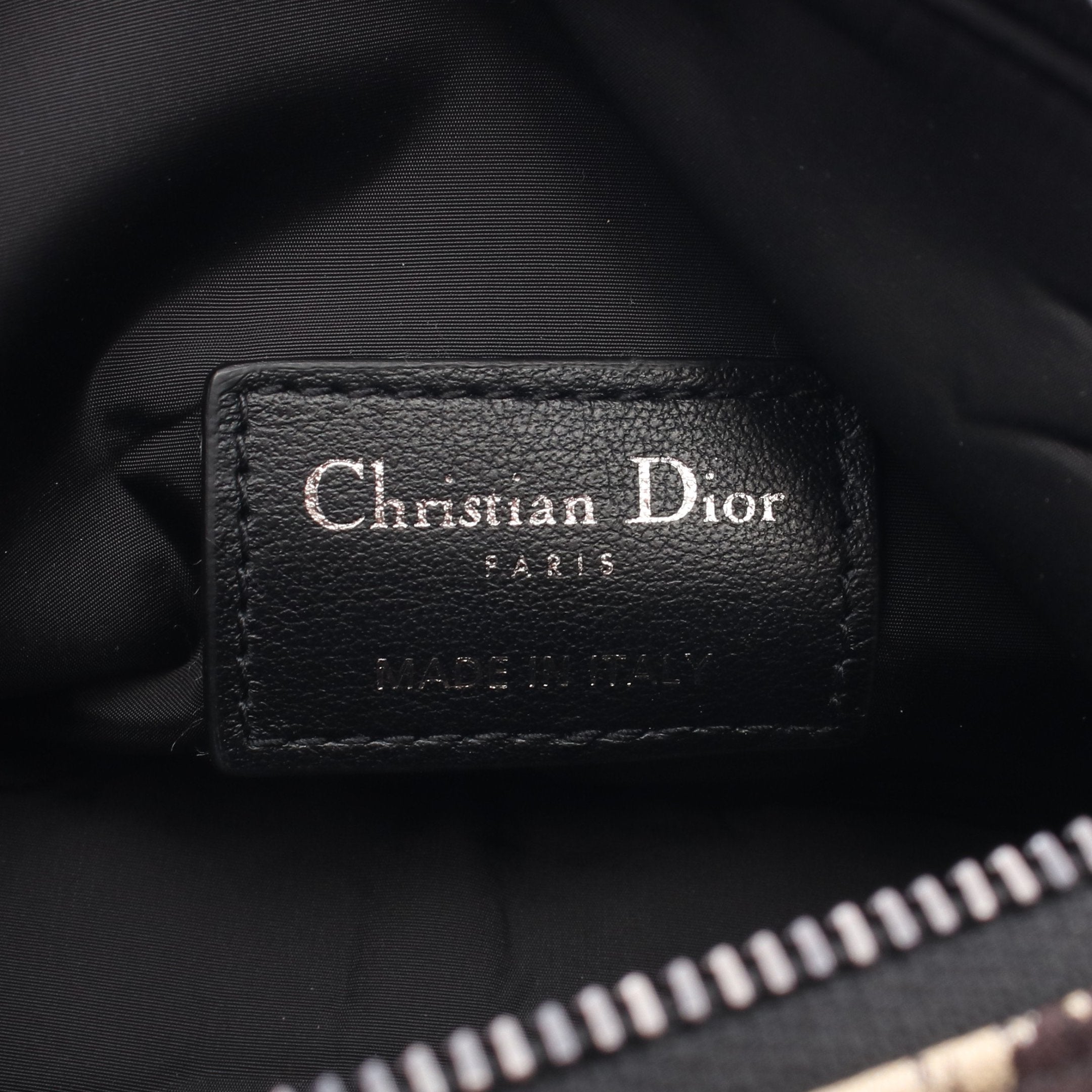 Dior DIORTRAVEL Small Nomad pouch Handbag Fabric Leather Beige Dark brown Black