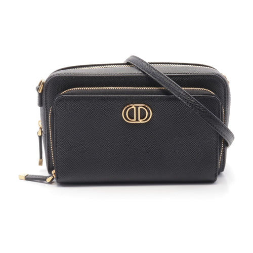 Dior Karo Double Pouch Shoulder bag Leather Black