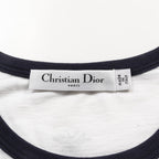 Dior T-shirt Crew neck Short sleeve Cotton Linen White Navy