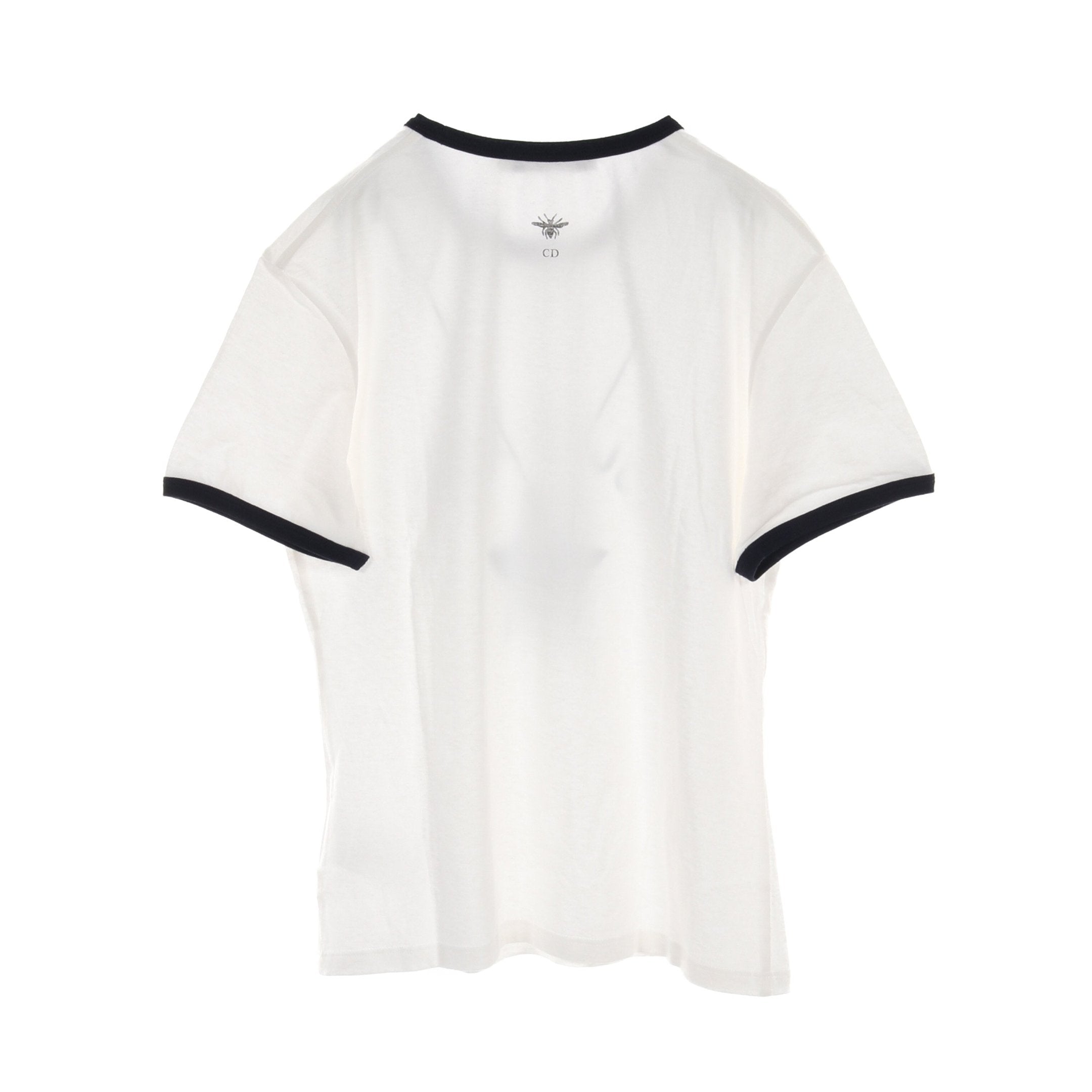 Dior T-shirt Crew neck Short sleeve Cotton Linen White Navy