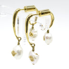 Dior Fake pearl Earrings Earrings GP (gold plated) Fake pearl White