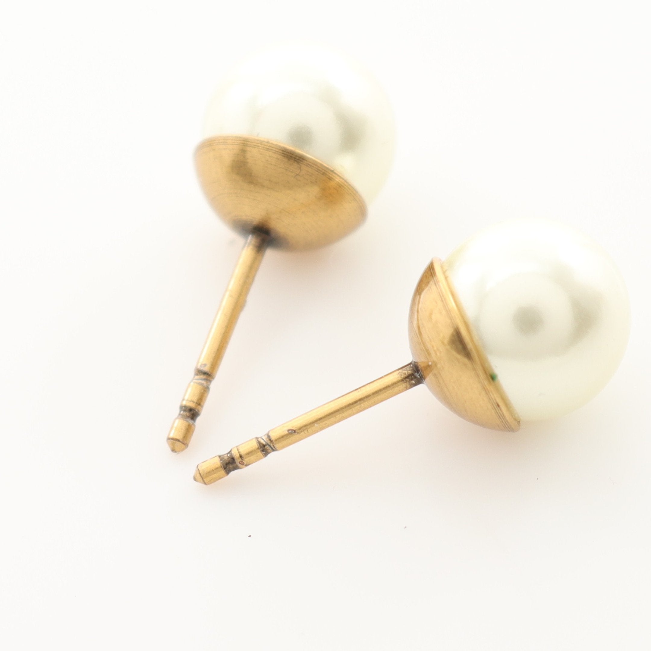 Dior CD logo Earrings GP Fake pearl Gold White