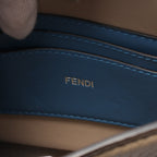 FENDI Peekaboo ISeeU Isee u X-Cross Handbag Leather Gray beige 2WAY