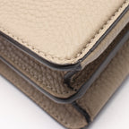 FENDI Peekaboo ISeeU Isee u X-Cross Handbag Leather Gray beige 2WAY