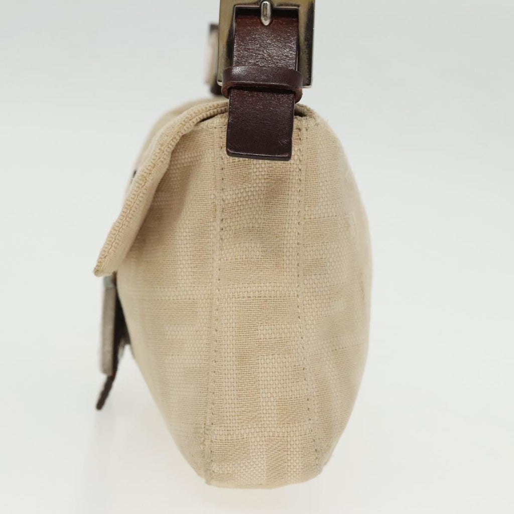 FENDI Zucca Canvas Mamma Baguette Shoulder Bag Beige Silver96599