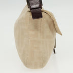 FENDI Zucca Canvas Mamma Baguette Shoulder Bag Beige Silver96599