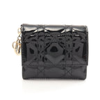 Dior Lotus Canage Trifold wallet Patent leather Black