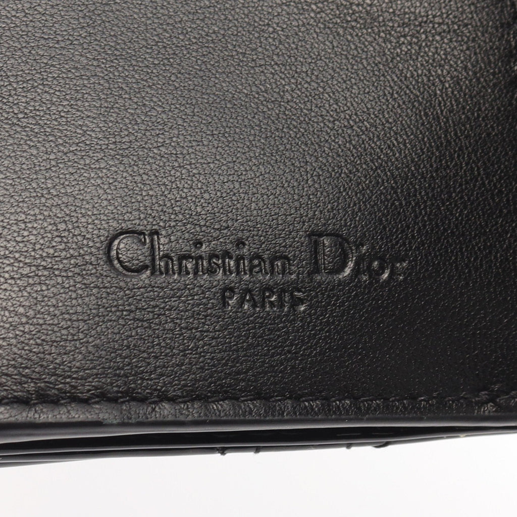 Dior Lotus Canage Trifold wallet Patent leather Black