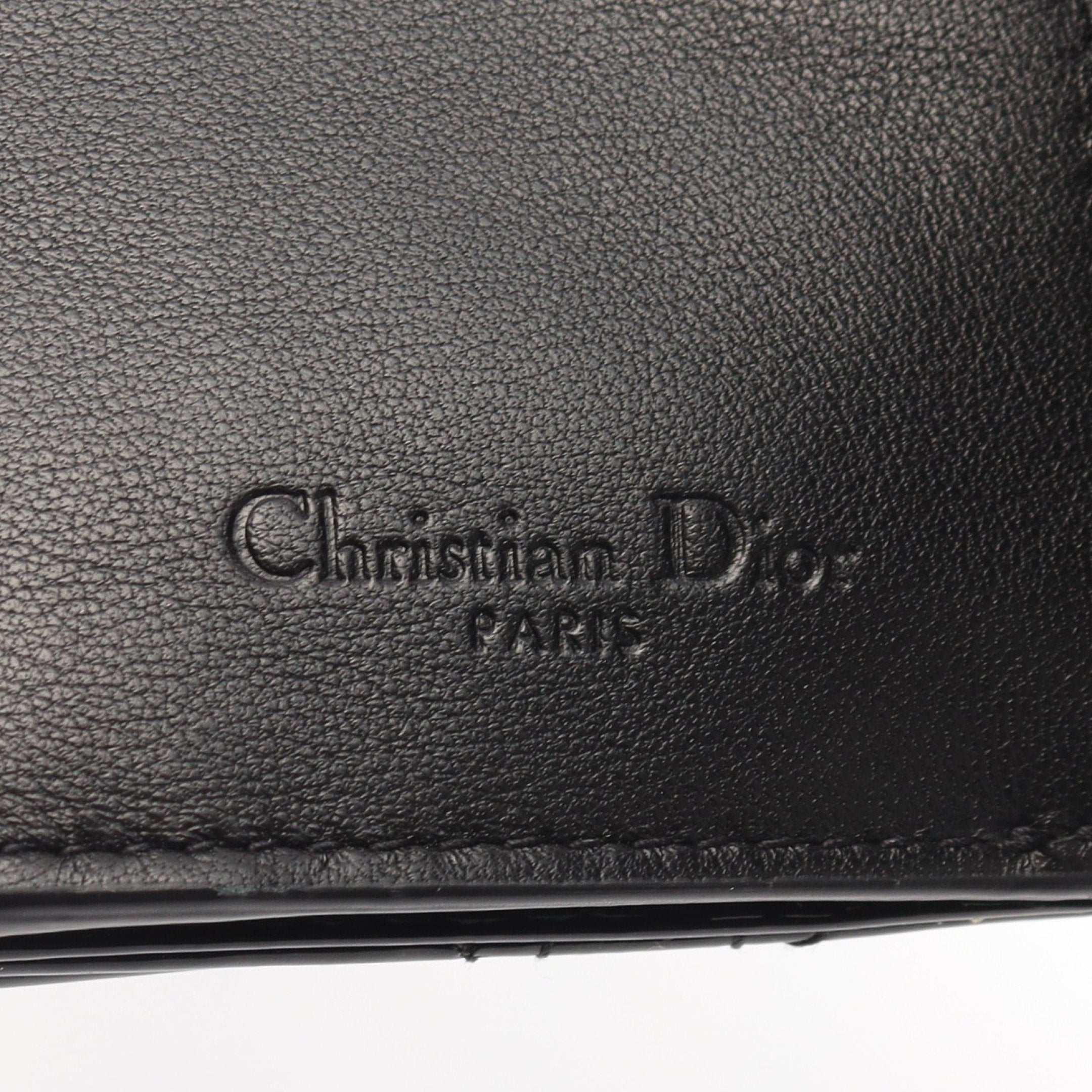 Dior Lotus Canage Trifold wallet Patent leather Black
