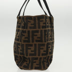 FENDI Zucca Canvas Hand Bag Brown Black Silver96637