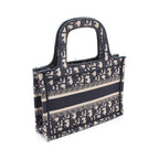 Dior BOOK TOTE Book tote Mini Handbag Canvas Navy Beige