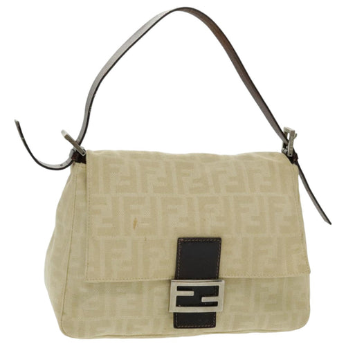 FENDI Zucca Canvas Mamma Baguette Shoulder Bag Beige96676