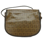 FENDI Zucchino Canvas Shoulder Bag Brown96678