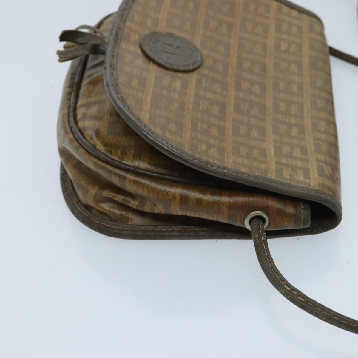 FENDI Zucchino Canvas Shoulder Bag Brown96678