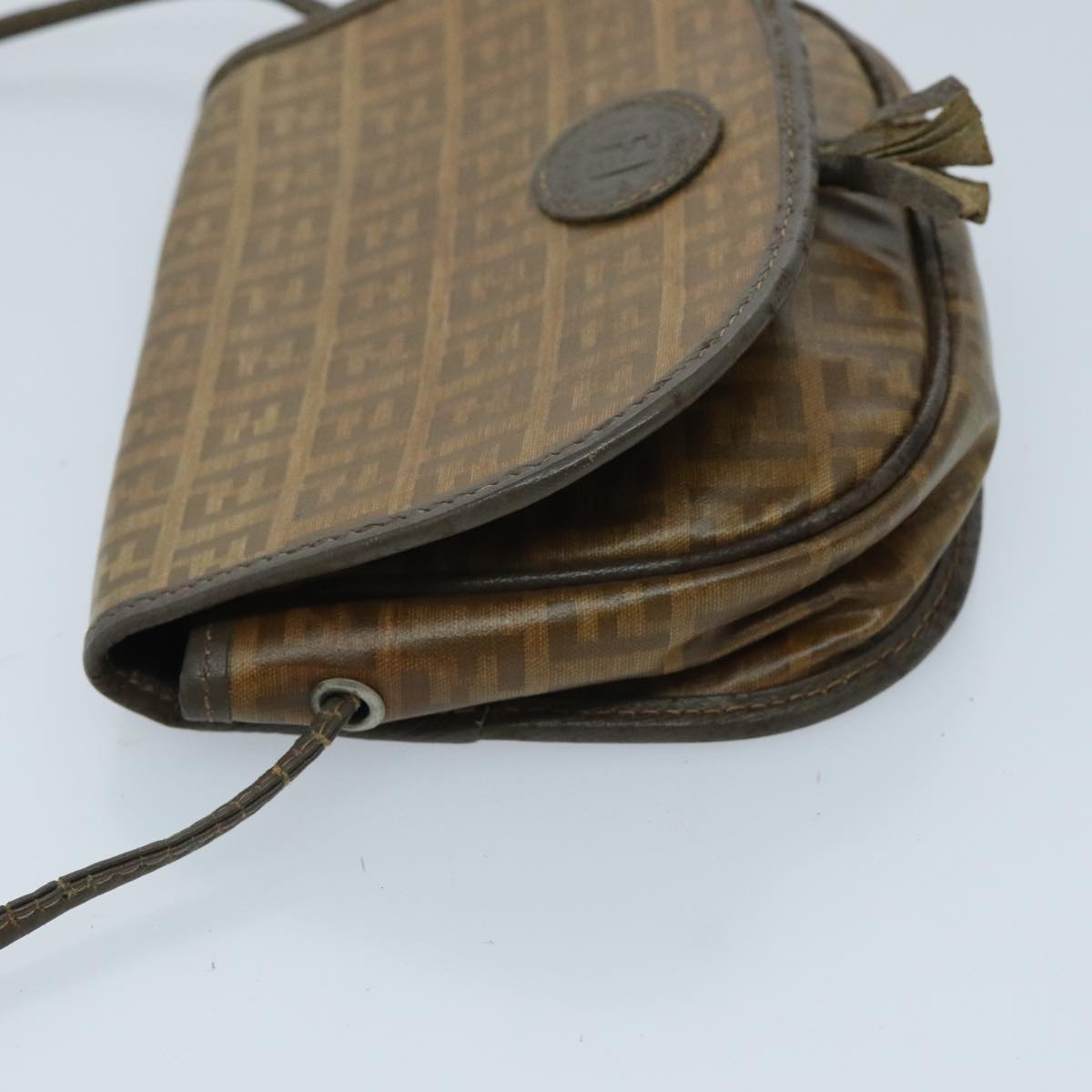 FENDI Zucchino Canvas Shoulder Bag Brown96678