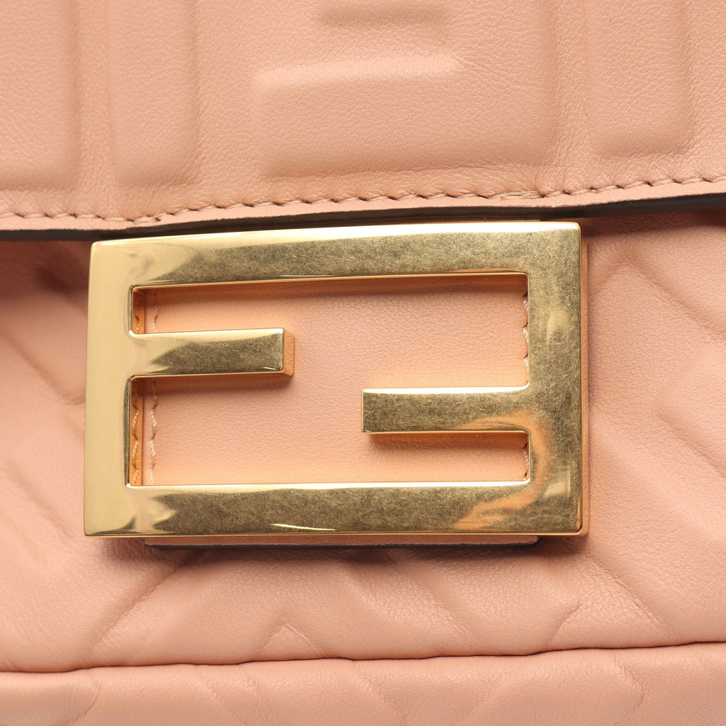 FENDI Mini baguette Small Handbag Leather Pink beige 2WAY